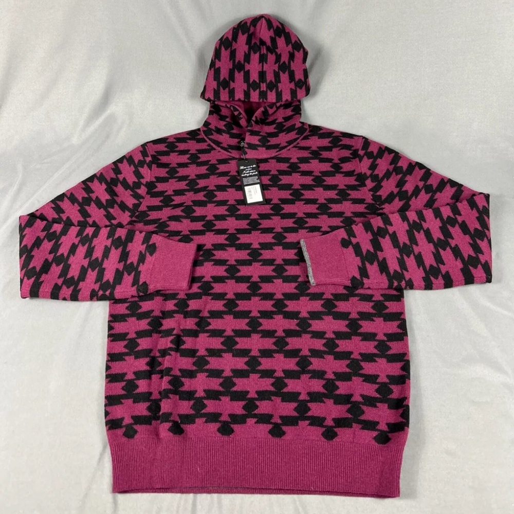 Greyson Sweater Hoodie Koko Thunderbird Print Medium Hawkeye Wool Cashmere